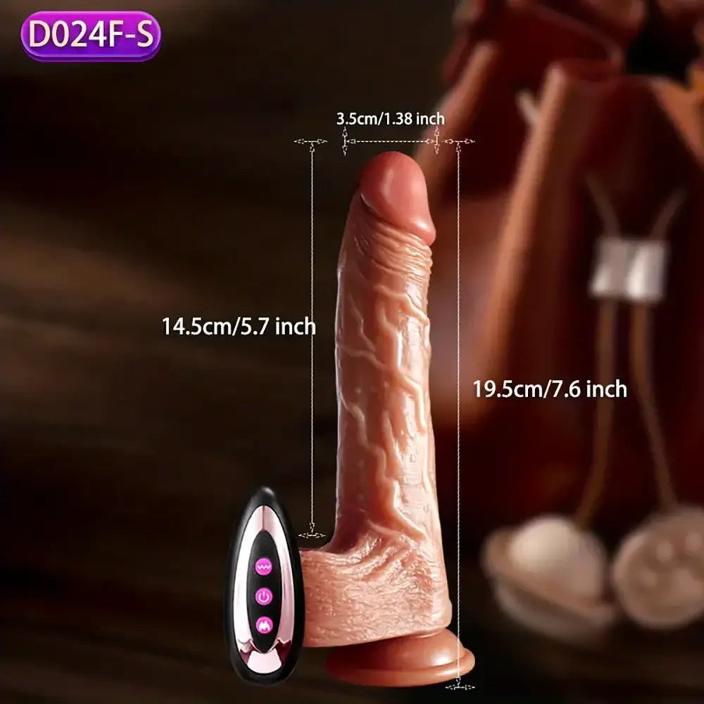 7.6in 8.66in Swing Vibrating Thrusting Big Silicone Soft Heated Dildo