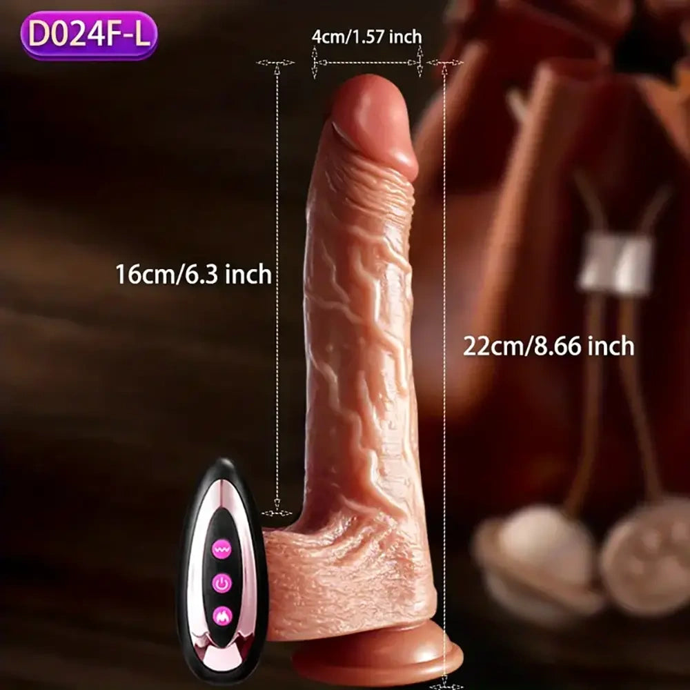 7.6in 8.66in Swing Vibrating Thrusting Big Silicone Soft Heated Dildo