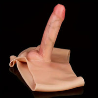 7.6in 9in Realistic Silicone Solid Penis Stretchable Foreskin Dildo Panty