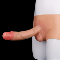 7.6in 9in Realistic Silicone Solid Penis Stretchable Foreskin Dildo Panty