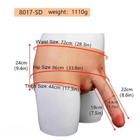 7.6in 9in Realistic Silicone Solid Penis Stretchable Foreskin Dildo Panty
