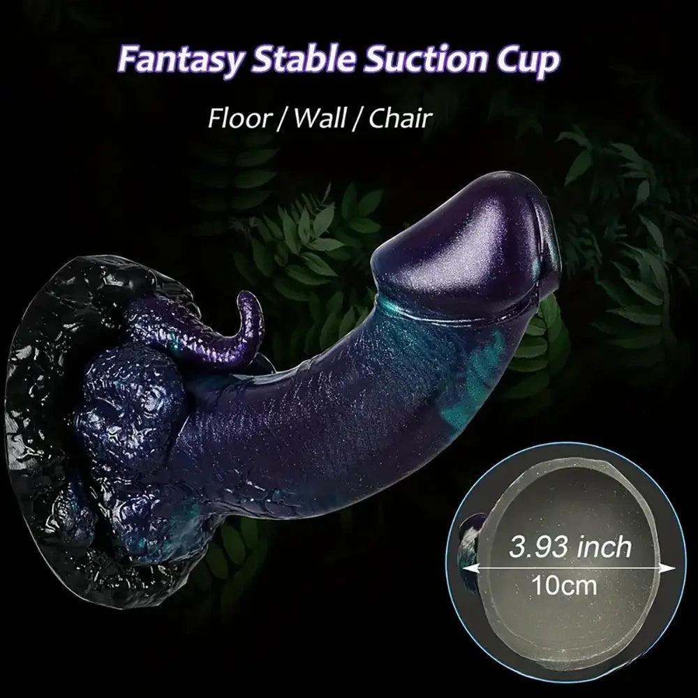 7.6in Dragon Fantasy Silicone Anal Monster Dildo With Tentacle Suction Cup