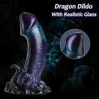 7.6in Dragon Fantasy Silicone Anal Monster Dildo With Tentacle Suction Cup