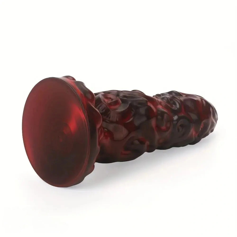7.71in 8.89in 10.03in High End Dark Red Monster Fantasy Soft Silicone Dildo