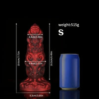 7.71in 8.89in 10.03in High End Dark Red Monster Fantasy Soft Silicone Dildo