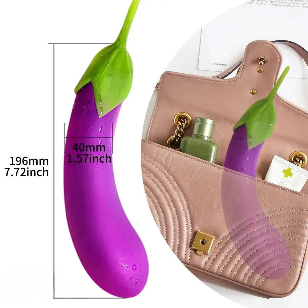 7.72in Eggplant G Spot Vibrator 7 Vibrating Modes Automatic Dildo