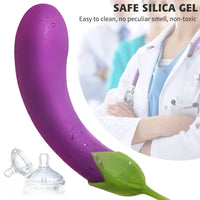 7.72in Eggplant G Spot Vibrator 7 Vibrating Modes Automatic Dildo