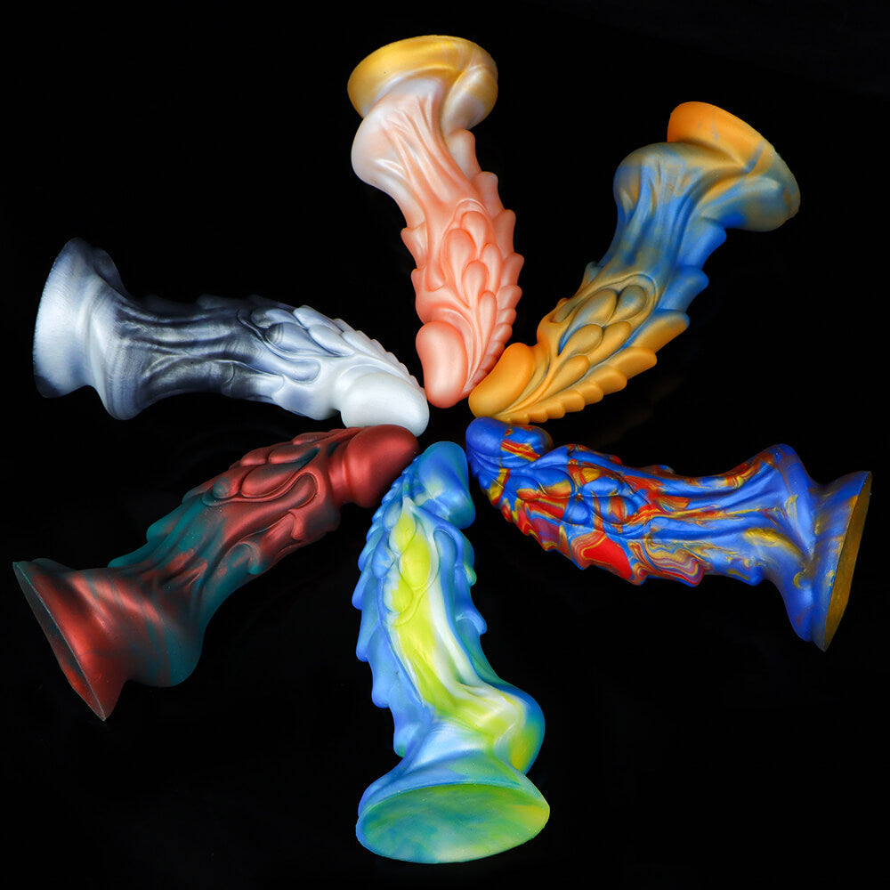 7.72in Ombre Dragon Dildo Silicone Fantasy Penis For Females