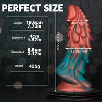 7.72in Ombre Dragon Dildo Silicone Fantasy Penis For Females