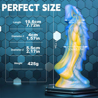 7.72in Ombre Dragon Dildo Silicone Fantasy Penis For Females