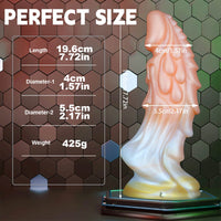 7.72in Ombre Dragon Dildo Silicone Fantasy Penis For Females