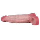 7.72in Real Blue Veins Hollow Dildo Cock Sleeve With Cock Ring For Cock
