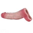 7.72in Real Blue Veins Hollow Dildo Cock Sleeve With Cock Ring For Cock