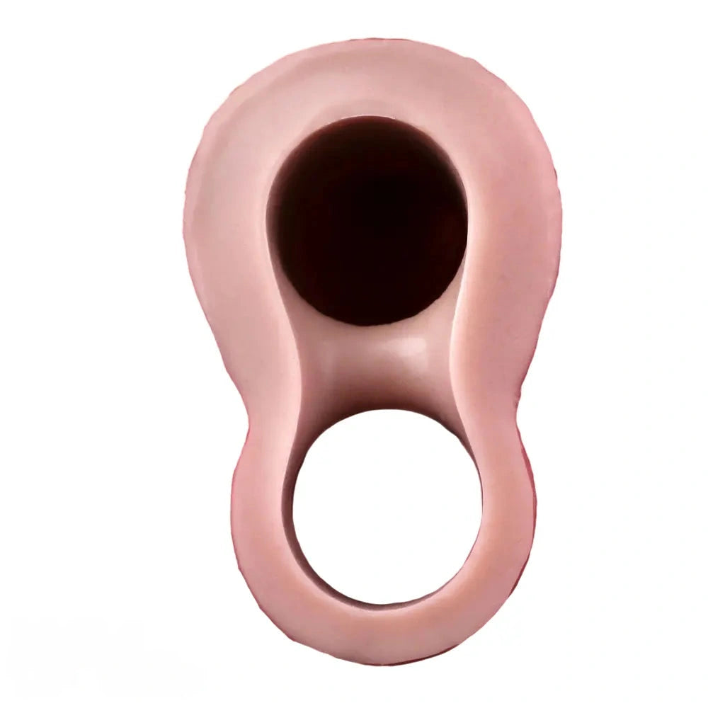 7.72in Real Blue Veins Hollow Dildo Cock Sleeve With Cock Ring For Cock