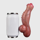 7.72in Realistic Dog Penis Anal Toy Liquid Silicone New Design Handle Dildo