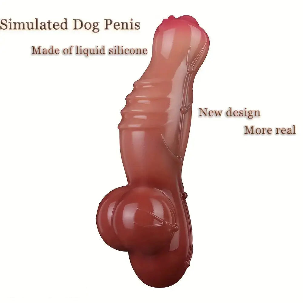 7.72in Realistic Dog Penis Anal Toy Liquid Silicone New Design Handle Dildo