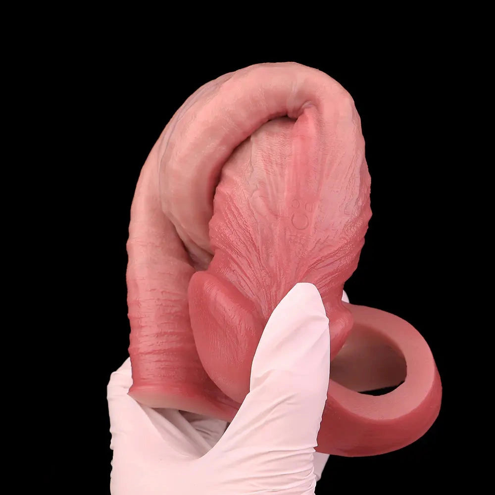 7.72in Realistic Penis Cock Dildo Sleeve Extender G-spot Vagina Stimulating