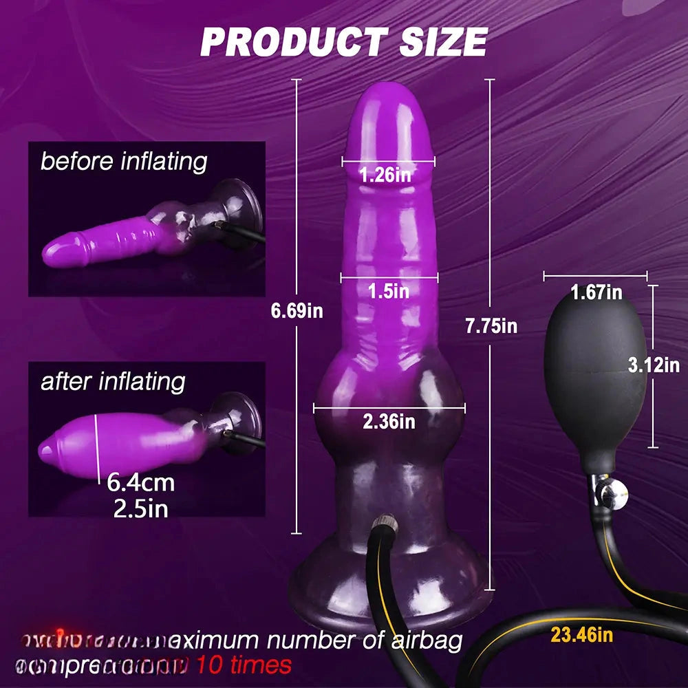 7.75in Big O Knot Silicone Inflatable Dildo Adult Gay Lesbian Sex Toy