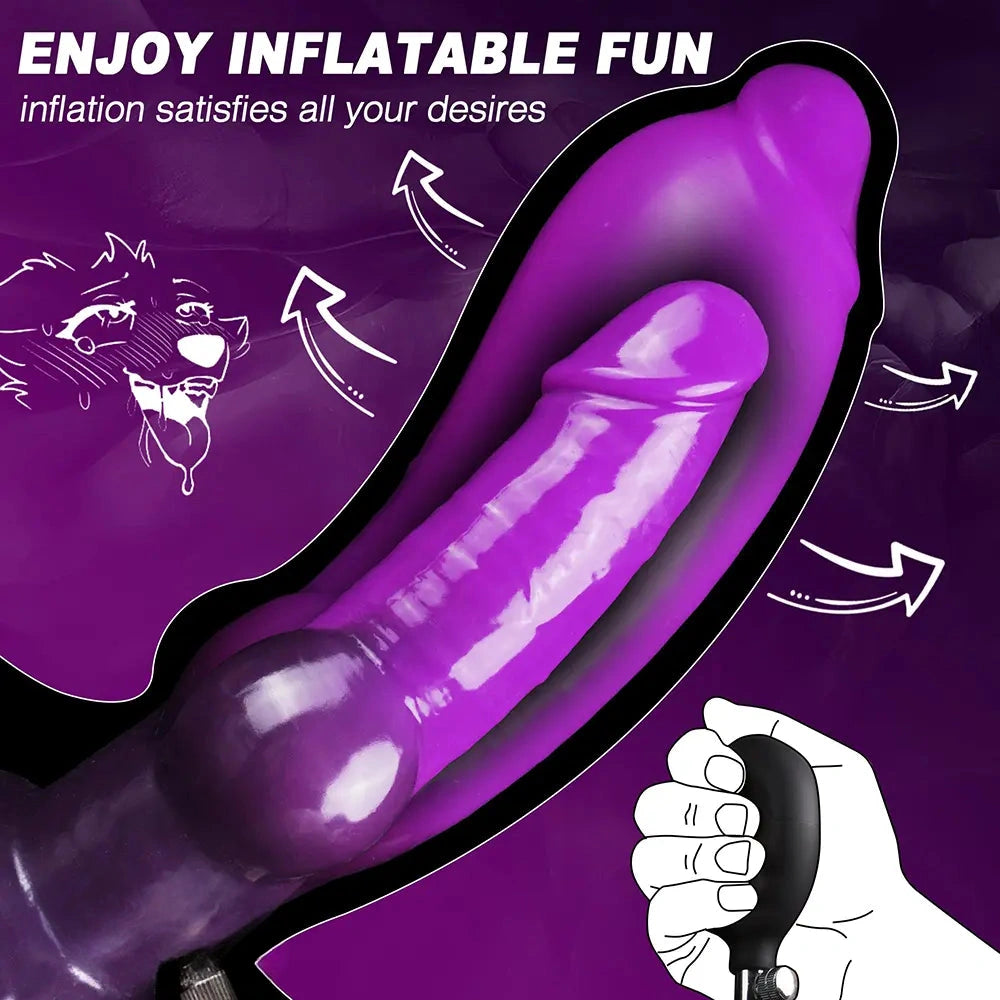 7.75in Big O Knot Silicone Inflatable Dildo Adult Gay Lesbian Sex Toy