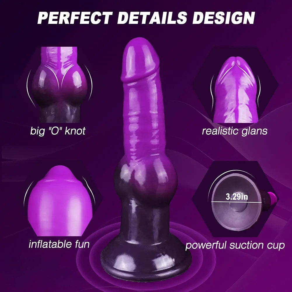 7.75in Big O Knot Silicone Inflatable Dildo Adult Gay Lesbian Sex Toy