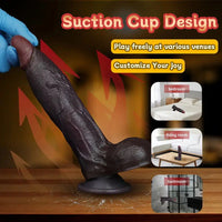 7.75in Dual Density Silicone Soft Real Dildo Hands-Free Uncut Pleasure Toy
