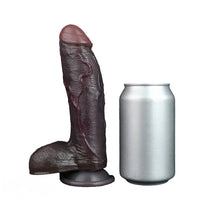 7.75in Dual Density Silicone Soft Real Dildo Hands-Free Uncut Pleasure Toy