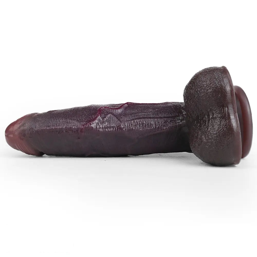 7.75in Dual Density Silicone Soft Real Dildo Hands-Free Uncut Pleasure Toy