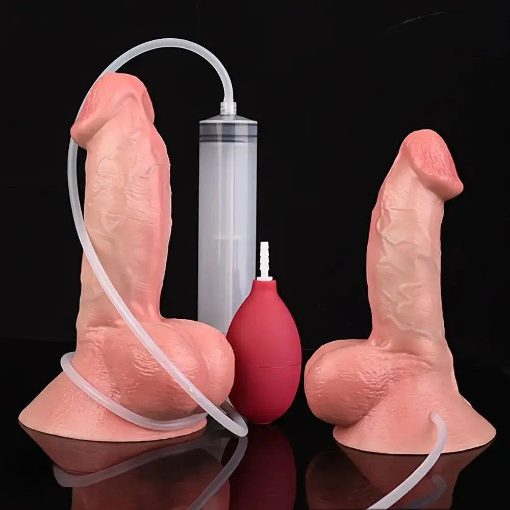 7.75in Lifelike Liquid Silicone Spray Dildo G-Spot Massage Fual-Purpose Dildo