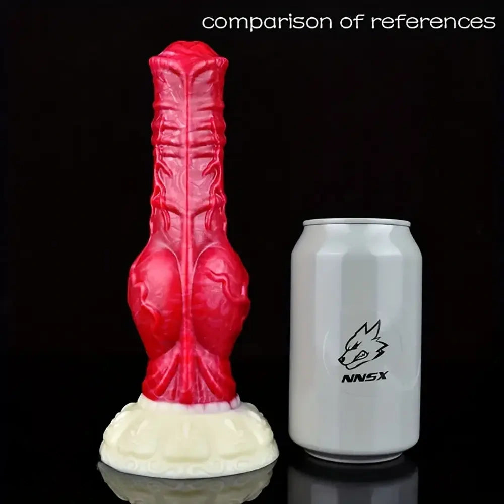 7.75in Monster Big Horse Penis Knot Silicone Soft Animal Fantasy Dildo