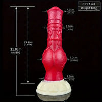 7.75in Monster Big Horse Penis Knot Silicone Soft Animal Fantasy Dildo