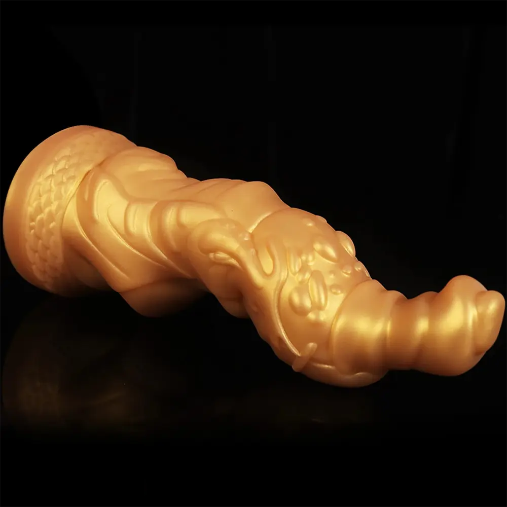 7.75in Monster Golden Dragon Fantasy Dildo For Women Sex Orgasm