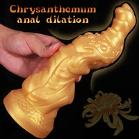 7.75in Monster Golden Dragon Fantasy Dildo For Women Sex Orgasm