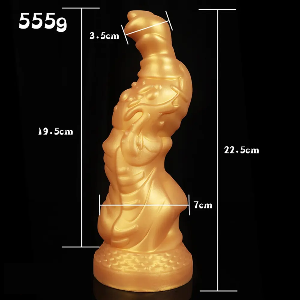 7.75in Monster Golden Dragon Fantasy Dildo For Women Sex Orgasm