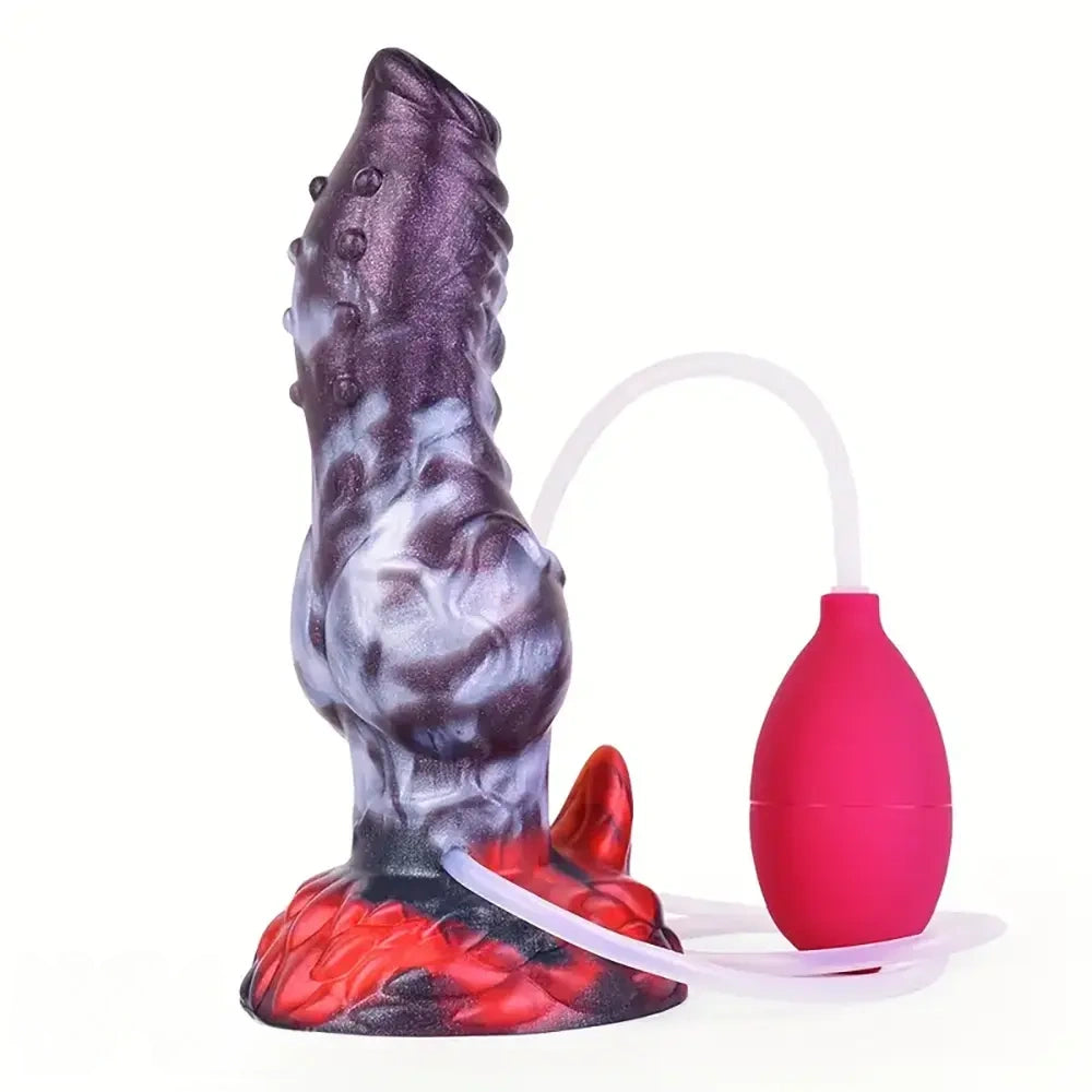 7.75in Realistic Animal Knot Spiked Dildo With Squirting Function
