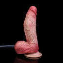 7.76in Flesh Lifelike Liquid Silicone Double Layer Realistic Cumming Dildo
