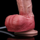 7.76in Flesh Lifelike Liquid Silicone Double Layer Realistic Cumming Dildo