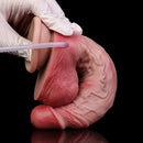 7.76in Flesh Lifelike Liquid Silicone Double Layer Realistic Cumming Dildo