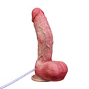 7.76in Flesh Lifelike Liquid Silicone Double Layer Realistic Cumming Dildo