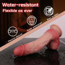 7.76in Flesh Lifelike Liquid Silicone Double Layer Realistic Cumming Dildo