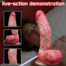 7.76in Flesh Lifelike Liquid Silicone Double Layer Realistic Cumming Dildo