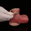 7.76in Flesh Lifelike Liquid Silicone Double Layer Realistic Cumming Dildo