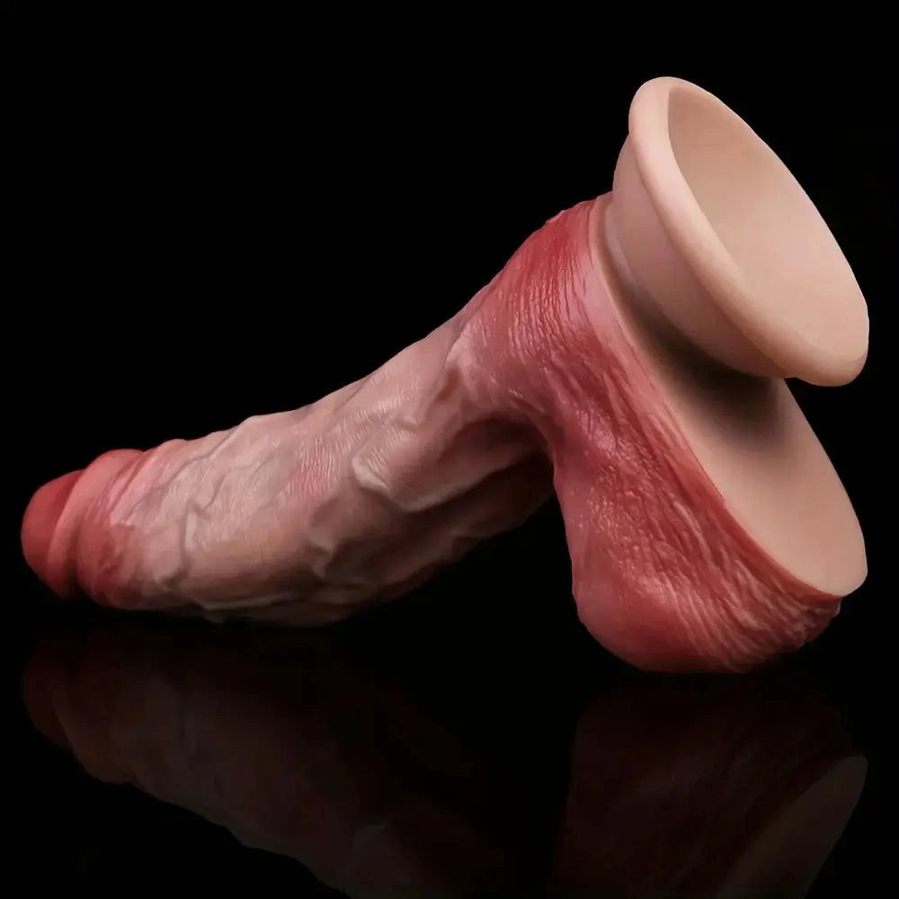 7.76in Realistic Double-layer Silicone Penis Soft Dildo For Adult Private Sex