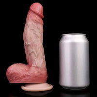 7.76in Realistic Double-layer Silicone Penis Soft Dildo For Adult Private Sex