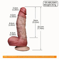 7.76in Realistic Double-layer Silicone Penis Soft Dildo For Adult Private Sex