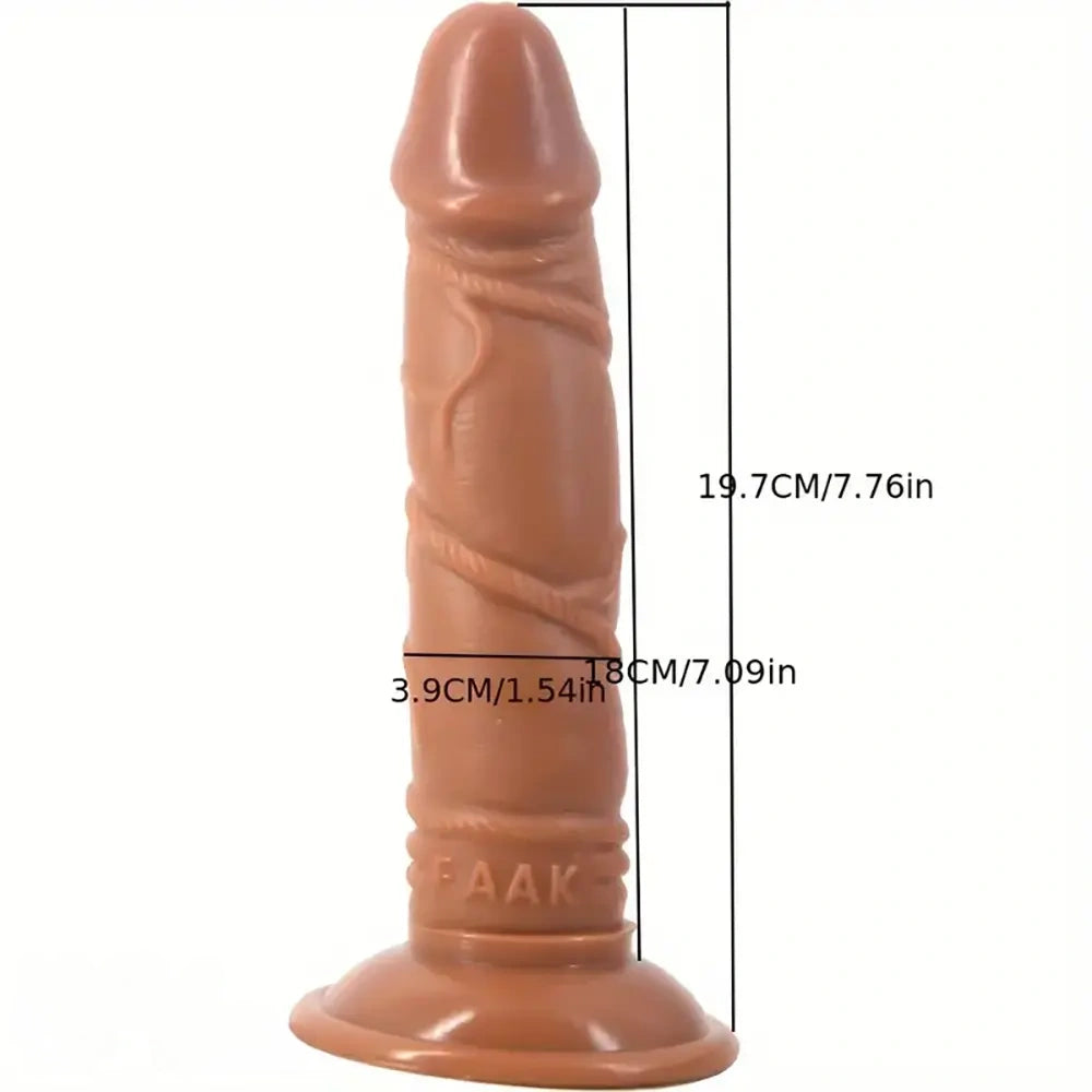 7.76in Realistic Male Female Anal Rope-Tied Skin Texture Dildo For Adults