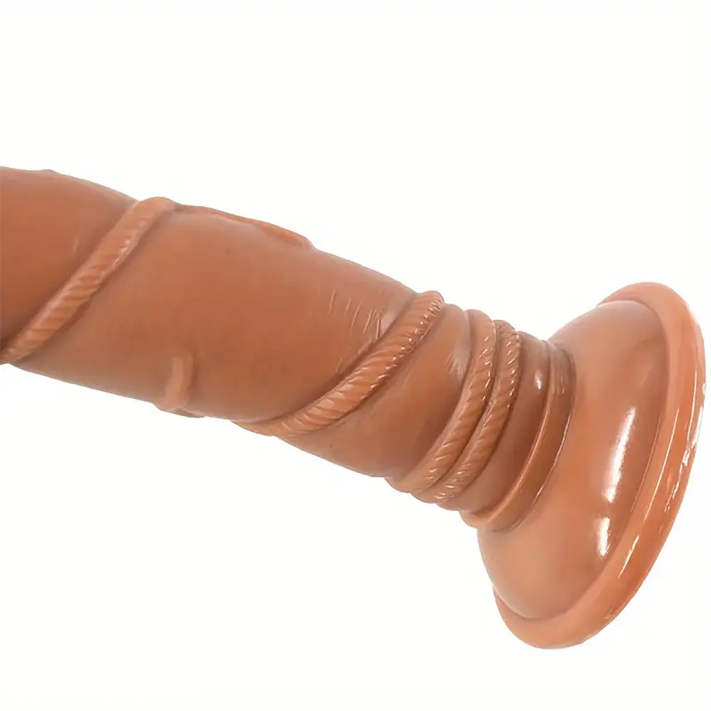 7.76in Realistic Male Female Anal Rope-Tied Skin Texture Dildo For Adults