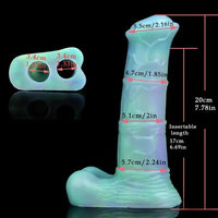 7.78in Liquid Silicone Fantasy Horse Glowing Luminous Love Dildo