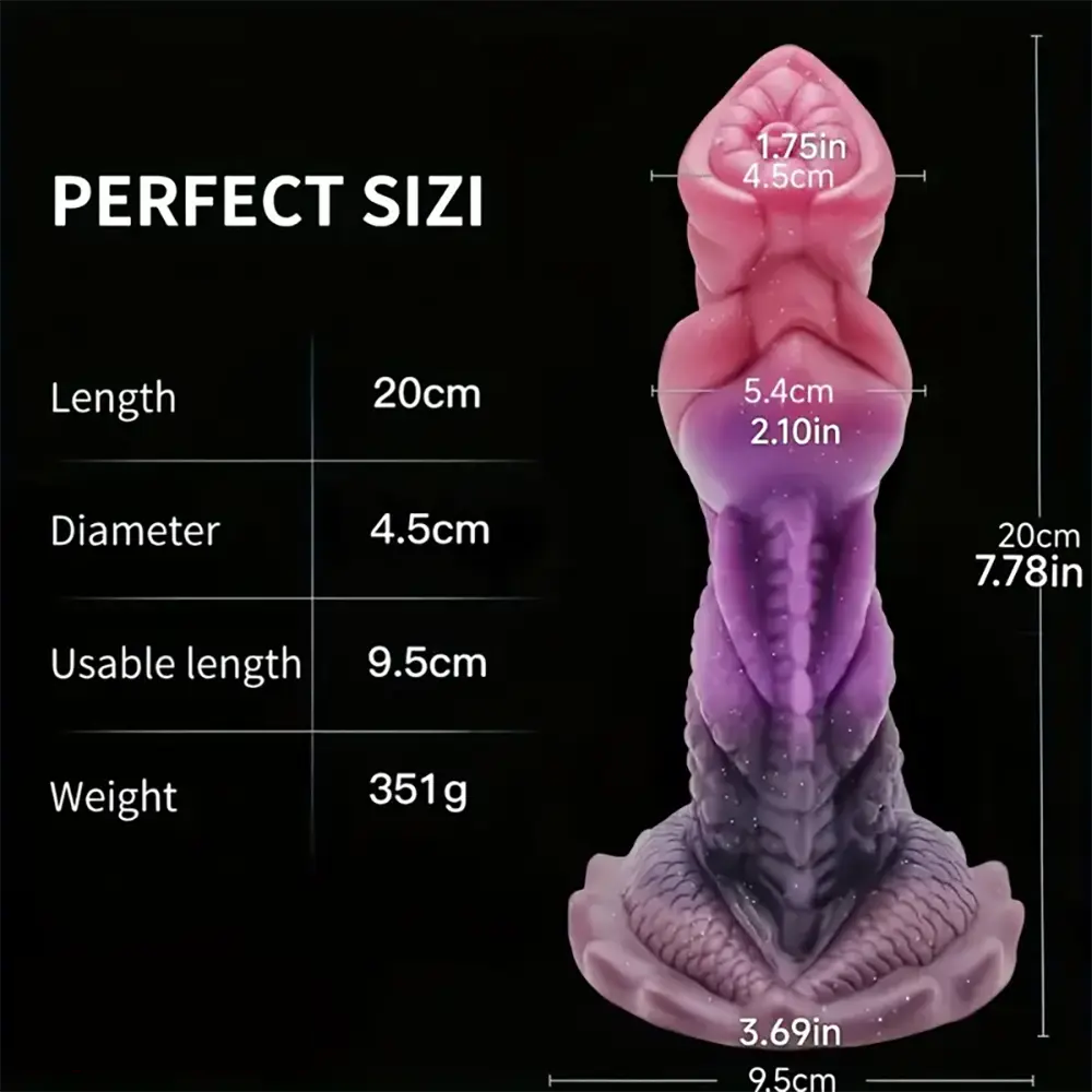 7.78in Monster Dragon Silicone Soft Fantasy Dildo For Vagina Massager
