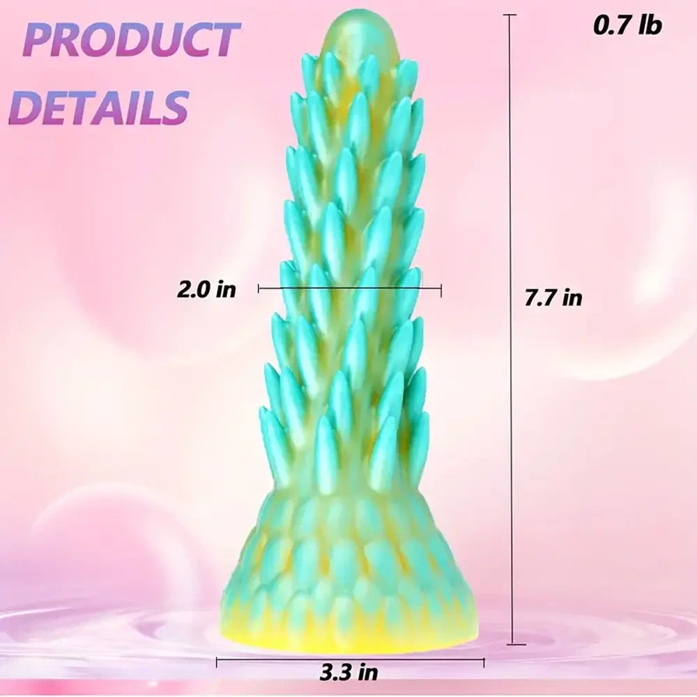 7.7in Dragon Design Spiked Silicone Dildo Monster Butt Anal Massager