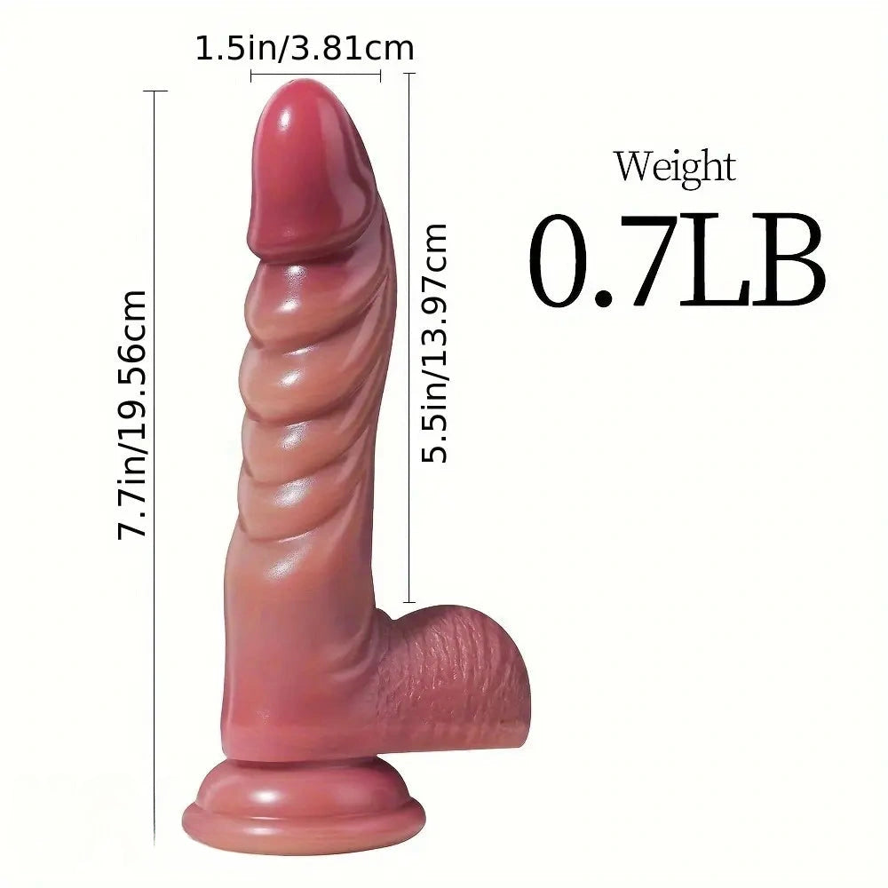 7.7in Liquid Silicone Thread Simulation Soft Fantasy Dildo Provocative Sex Toy